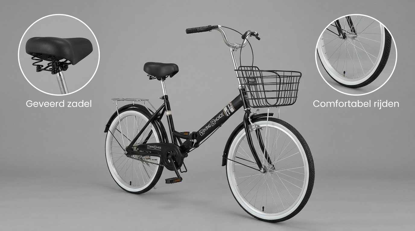 Vouwfiets 24 inch Zwart - 50% Korting
