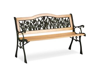 Houten Tuinbank met Tulpenpatroon - 123,5 cm - 54% Korting