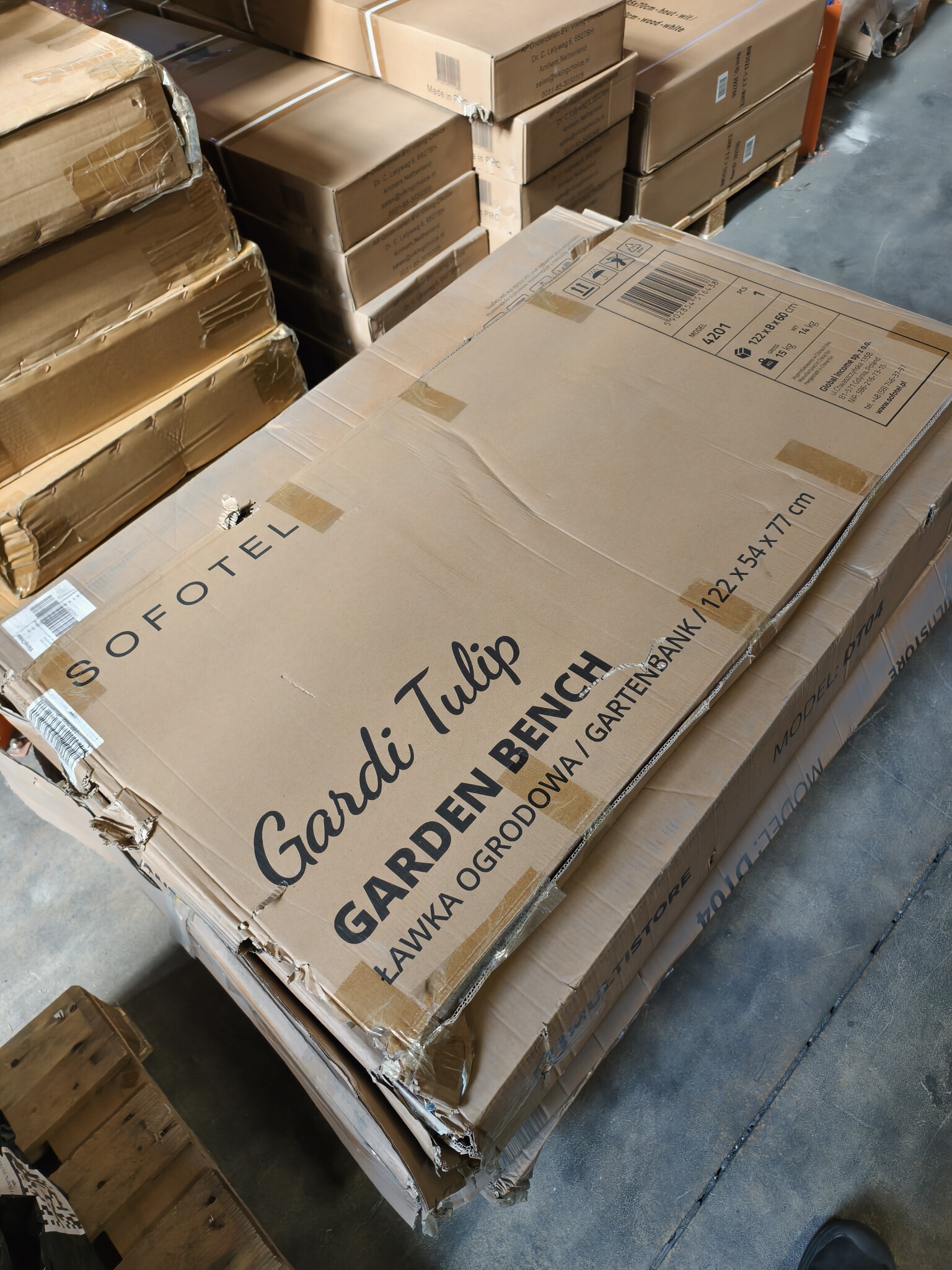 Houten Tuinbank met Tulpenpatroon - 123,5 cm - 54% Korting