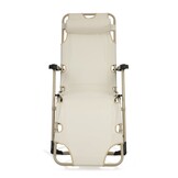 2-in-1 Tuin Ligstoel met Hoofdsteun - Beige (39% Korting)