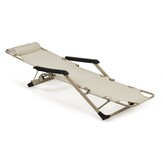 Beige Ligstoel 2in1 met Hoofdsteun - 53% Korting