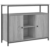 Dressoir 100x35x80 cm Grijs Sonoma Bewerkt Hout - 56% Korting