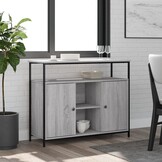 Dressoir 100x35x80 cm Grijs Sonoma Bewerkt Hout - 56% Korting