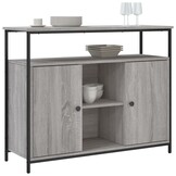 Dressoir 100x35x80 cm Grijs Sonoma Bewerkt Hout - 56% Korting