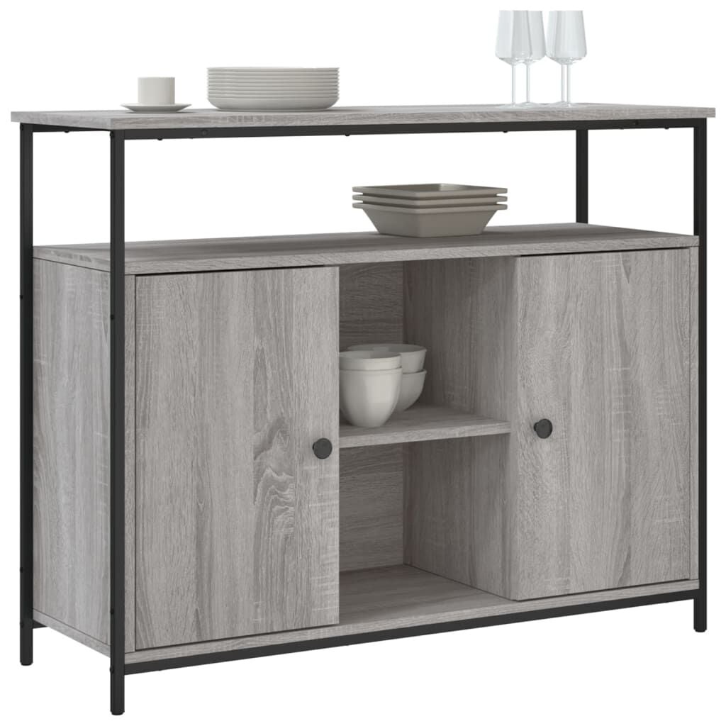 Dressoir 100x35x80 cm Grijs Sonoma Bewerkt Hout - 56% Korting