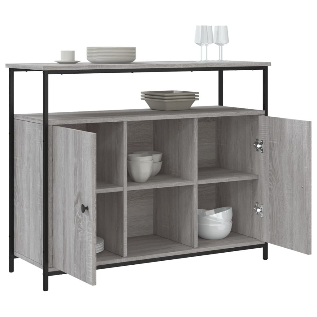 Dressoir 100x35x80 cm Grijs Sonoma Bewerkt Hout - 56% Korting