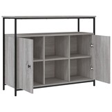 Dressoir 100x35x80 cm Grijs Sonoma Bewerkt Hout - 56% Korting