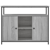 Dressoir 100x35x80 cm Grijs Sonoma Bewerkt Hout - 56% Korting