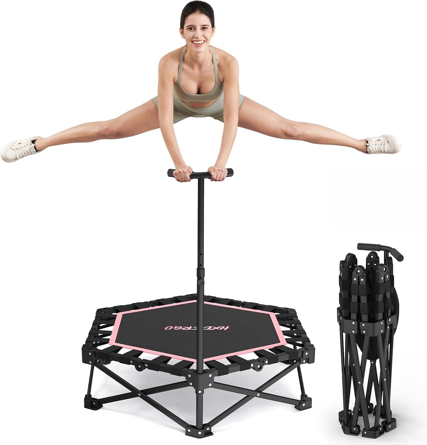 Fitness Trampoline Compact Opvouwbaar met Handgreep