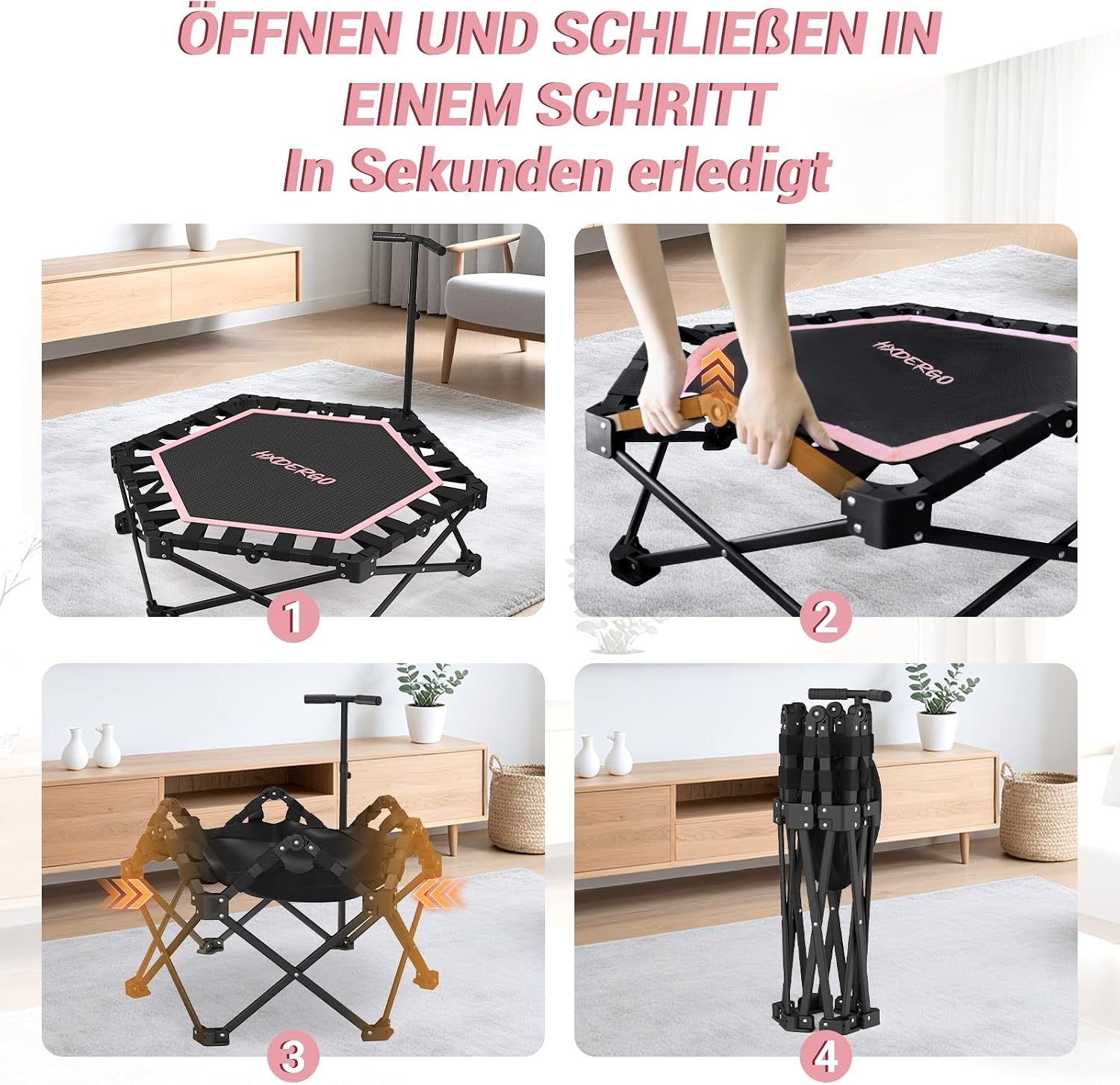Fitness Trampoline Ø106,5 cm - Opvouwbaar, met Handgreep - 35% Korting!