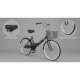 Vouwfiets 24 inch Zwart - 35% Korting