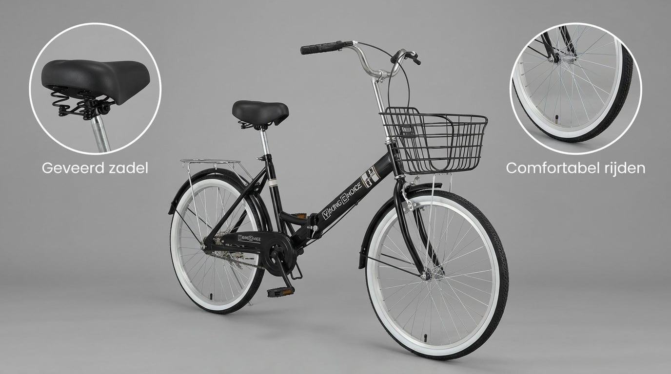 Vouwfiets 24 inch Zwart - 35% Korting