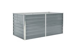 Verhoogde Plantenbak 160x80x77 cm Gegalvaniseerd Staal Grijs - 54% Korting