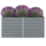 Verhoogde Plantenbak 160x80x77 cm Gegalvaniseerd Staal Grijs - 54% Korting