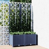Plantenbak met Latwerk Donkergrijs - 80x40x136 cm - 62% Korting