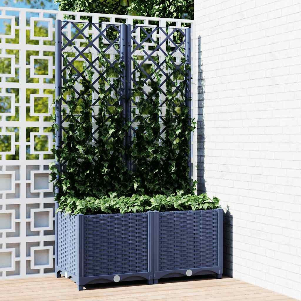 Plantenbak met Latwerk Donkergrijs - 80x40x136 cm - 62% Korting