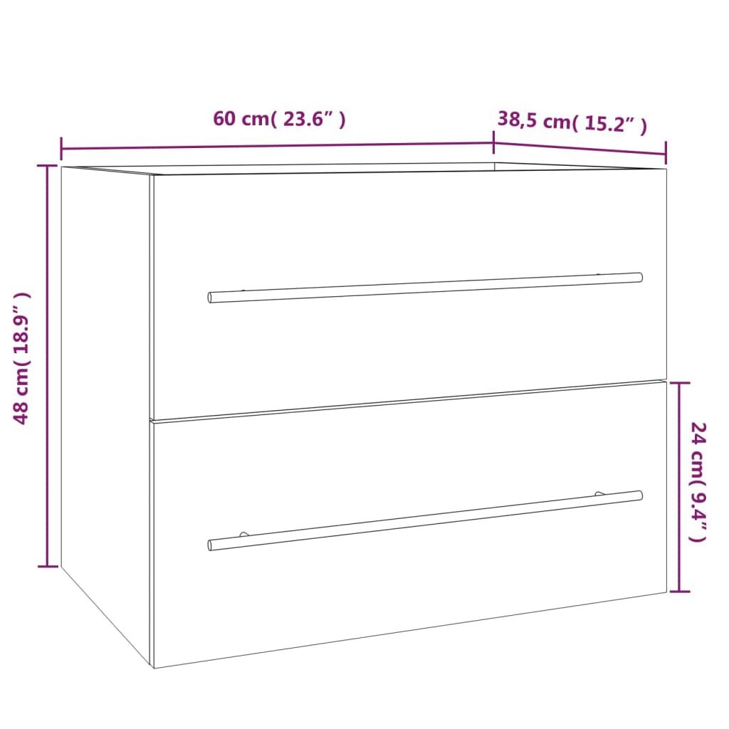 Wastafelkast 60cm Grijs Sonoma Eikenhout - 34% Korting