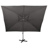 Zweefparasol met Dubbel Dak 400x300 cm Antraciet - 30% Korting