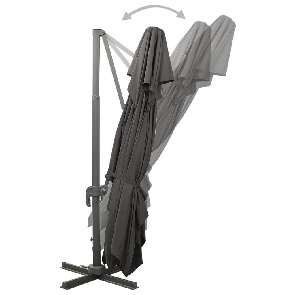 Zweefparasol met Dubbel Dak 400x300 cm Antraciet - 30% Korting