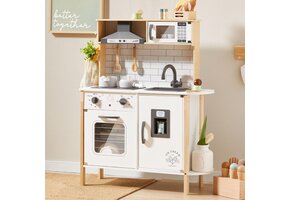 Kinderkeuken Hout Antraciet met Licht & Geluid - 43% Korting!