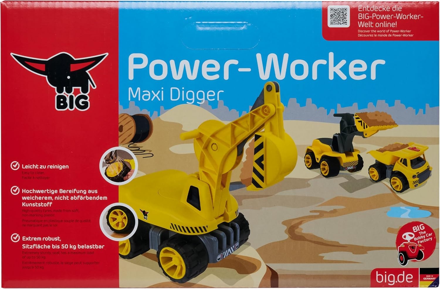 BIG Power Worker Graafmachine - Gele Speelgoed Bouwmachine (34% Korting)