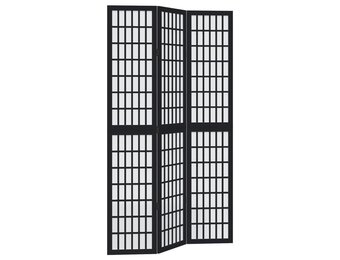 Kamerscherm 3 panelen Paulowniahout Zwart - 30% Korting