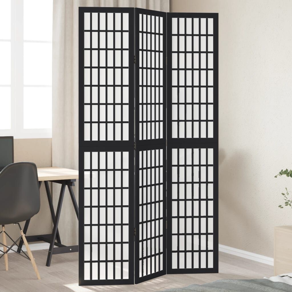 Kamerscherm 3 panelen Paulowniahout Zwart - 30% Korting