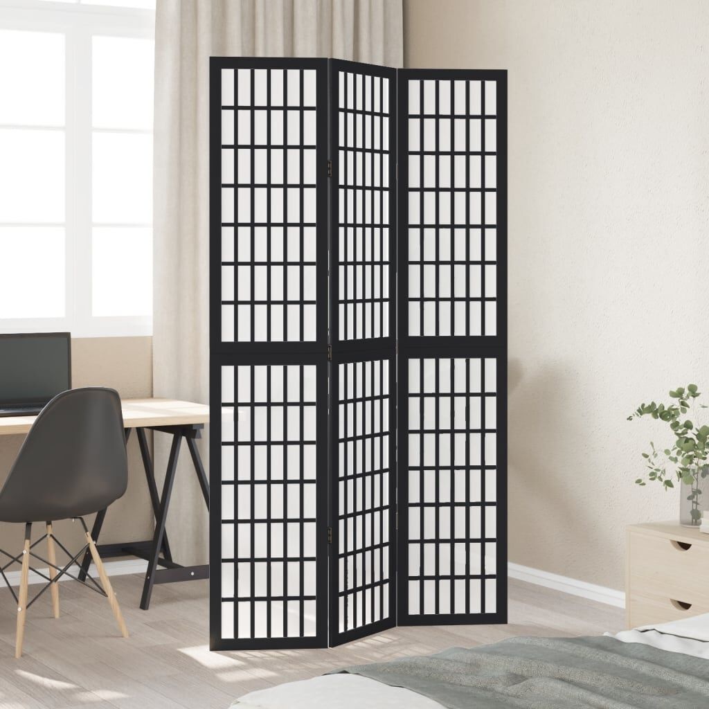 Kamerscherm 3 panelen Paulowniahout Zwart - 30% Korting