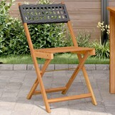 vidaXL Opklapbare Stoelen (2-pack) - Zwart, Acaciahout & Polyrotan - 34% Korting