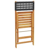 vidaXL Opklapbare Stoelen (2-pack) - Zwart, Acaciahout & Polyrotan - 34% Korting