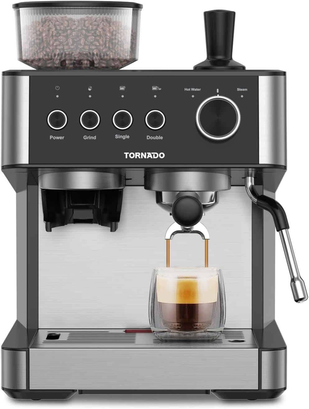 Semi-automatische Espressomachine met Molen, 2,3L, 35% Korting