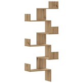 Hoekwandschap bewerkt hout 45x45x147 cm - Artisanaal Eiken (54% korting)