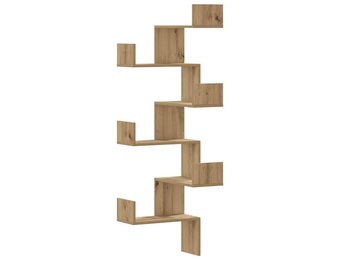 Hoekwandschap bewerkt hout 45x45x147 cm - Artisanaal Eiken (54% korting)