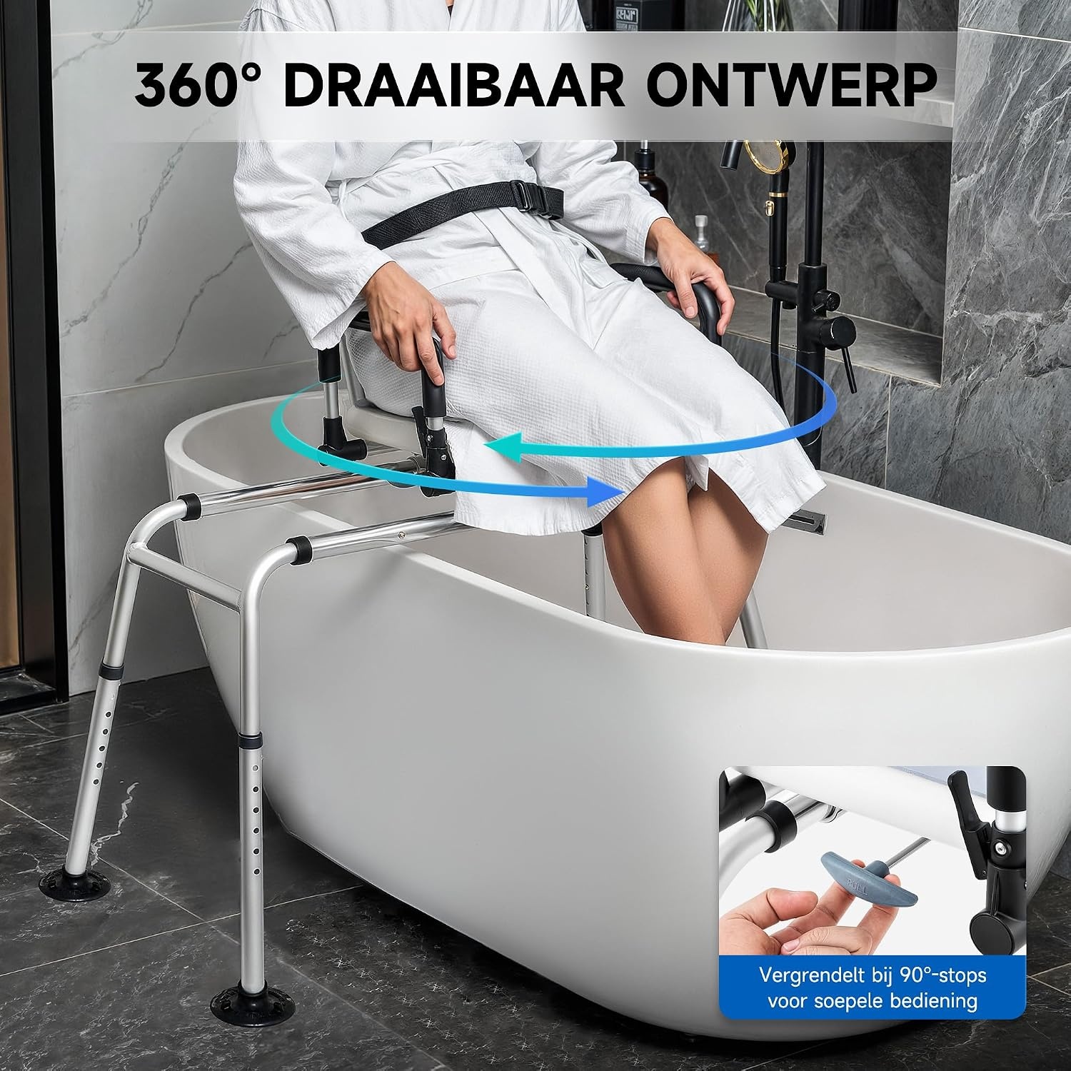 Draaibare Douchestoel met 150kg capaciteit - 70% Korting