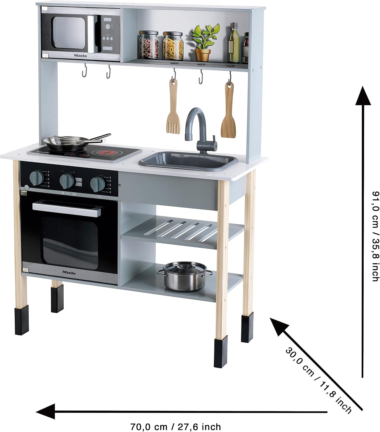 Houten Speelkeuken Wit - Miele Design met Licht & Geluid - 30% Korting