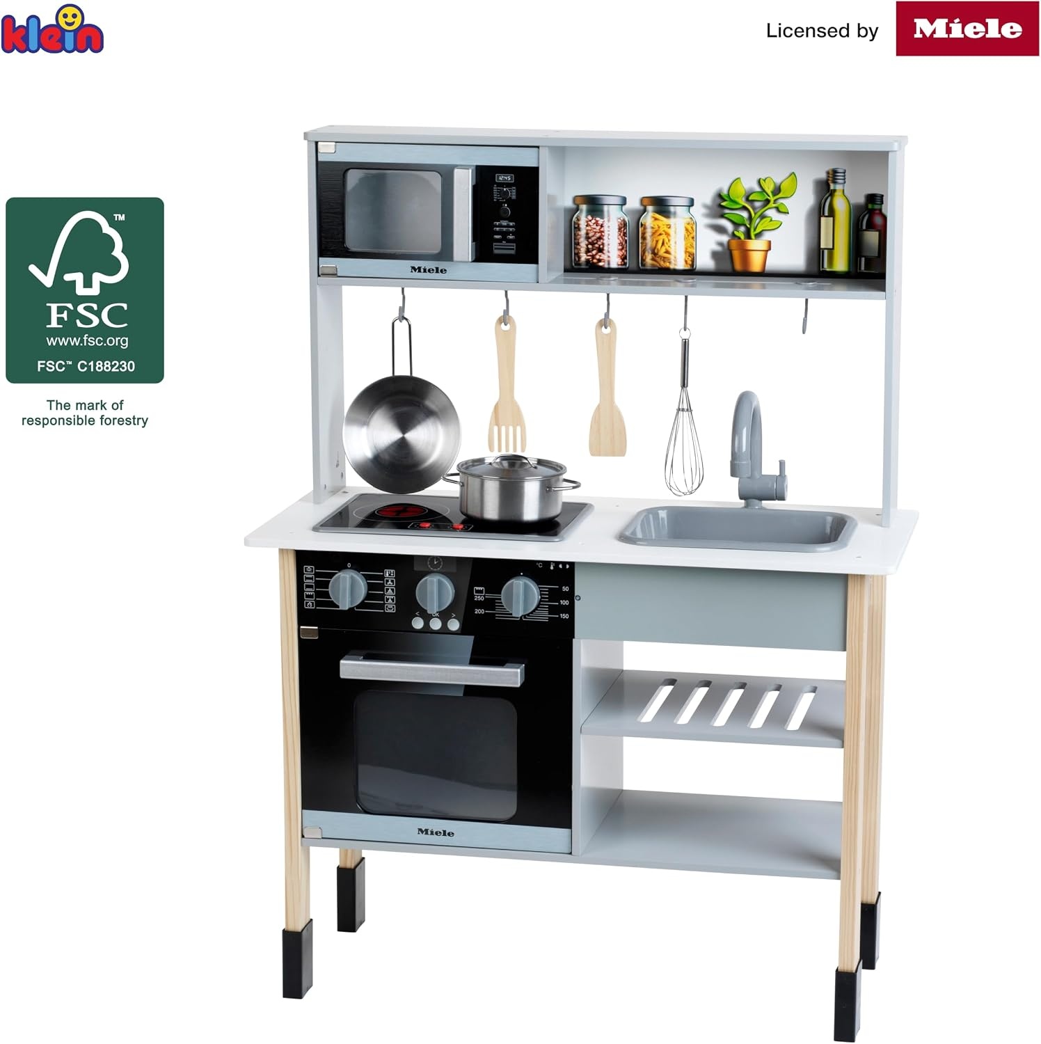 Houten Speelkeuken Wit - Miele Design met Licht & Geluid - 30% Korting