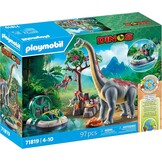 PLAYMOBIL Dino Speelset Brachiosaurus met Luchtkussenvoertuig - 34% Korting