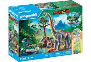 PLAYMOBIL Dino Speelset Brachiosaurus met Luchtkussenvoertuig - 34% Korting