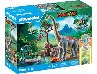 PLAYMOBIL Dino Speelset Brachiosaurus met Luchtkussenvoertuig - 34% Korting