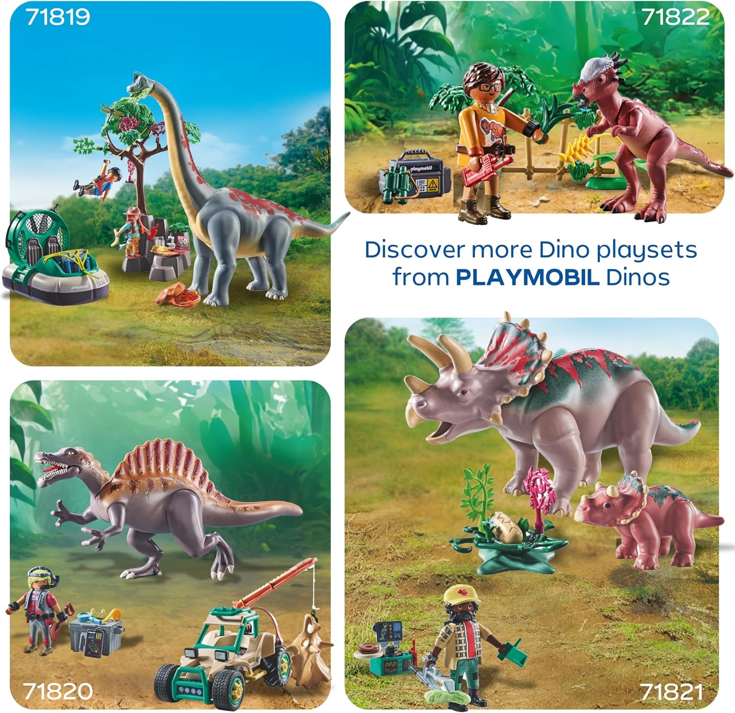 PLAYMOBIL Dino Speelset Brachiosaurus met Luchtkussenvoertuig - 34% Korting