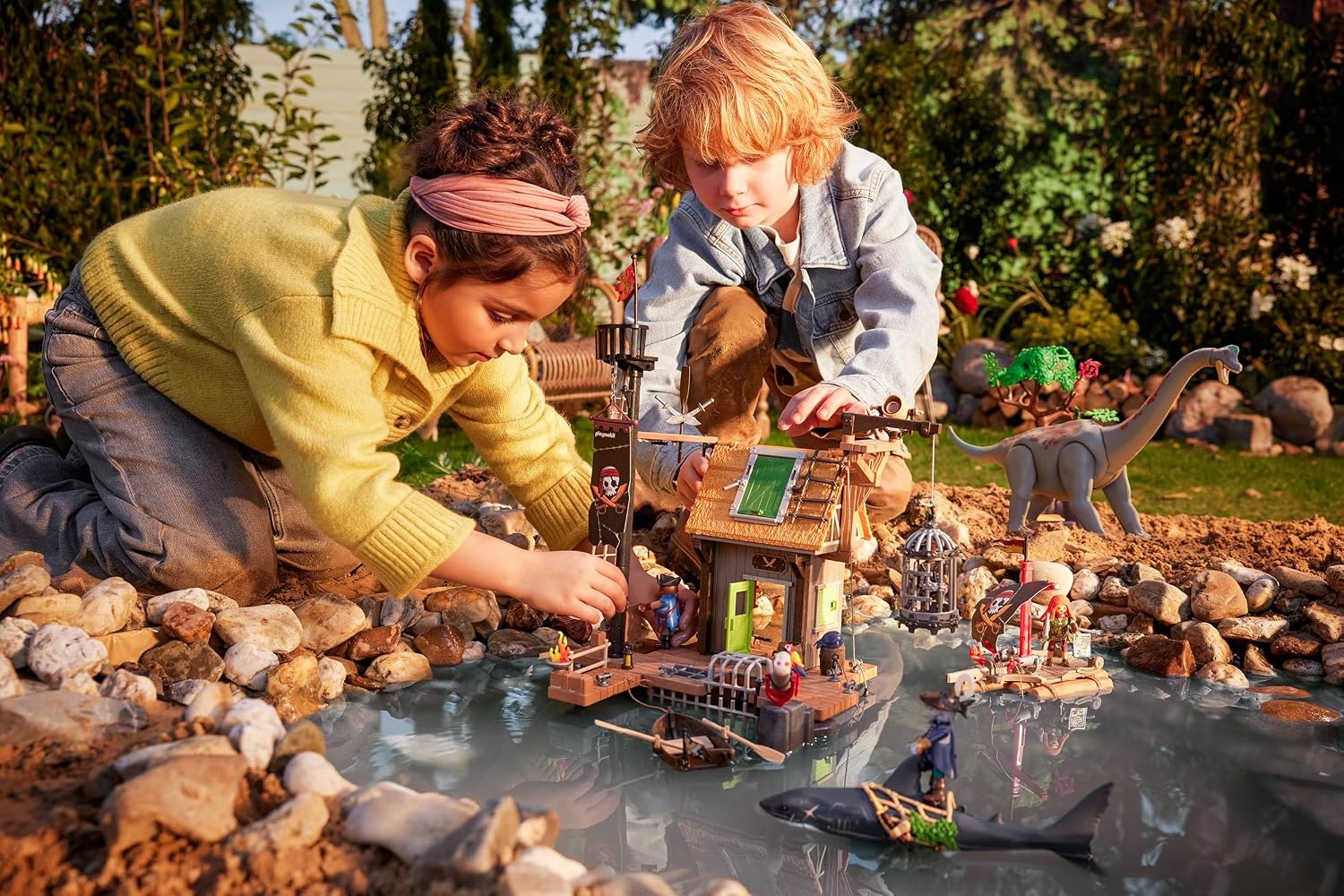 PLAYMOBIL Dino Speelset Brachiosaurus met Luchtkussenvoertuig - 34% Korting