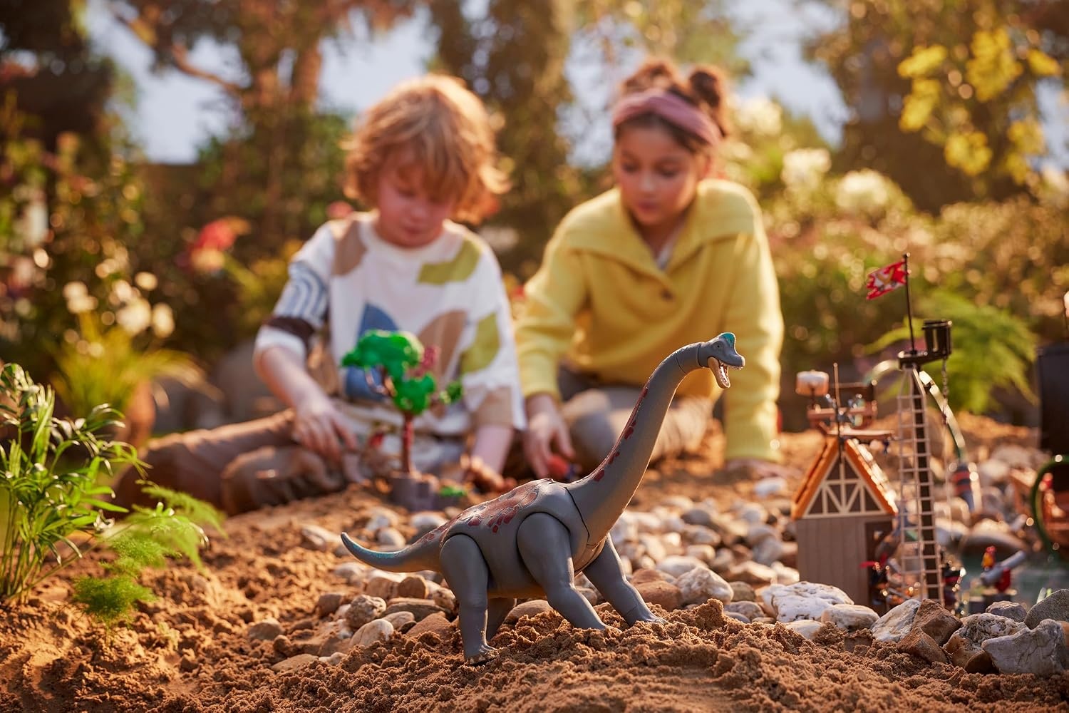 PLAYMOBIL Dino Speelset Brachiosaurus met Luchtkussenvoertuig - 34% Korting