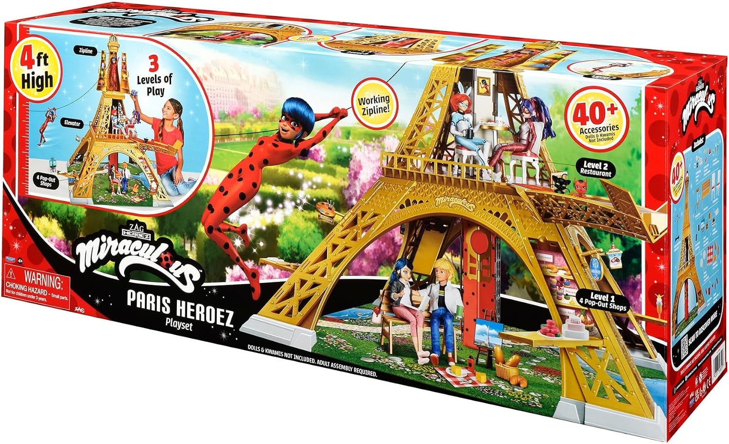 Miraculous Parijs Speelset: Toren van 1.20m met 40+ Accessoires (4+ jaar)