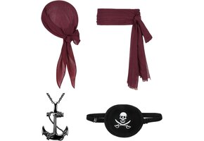 Piraten Kapitein Kostuum Wijnrood (One Size) | 41% Korting