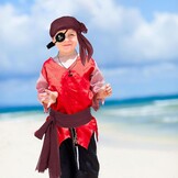 Piraten Kapitein Kostuum Set Wijnrood met 29% Korting - One Size