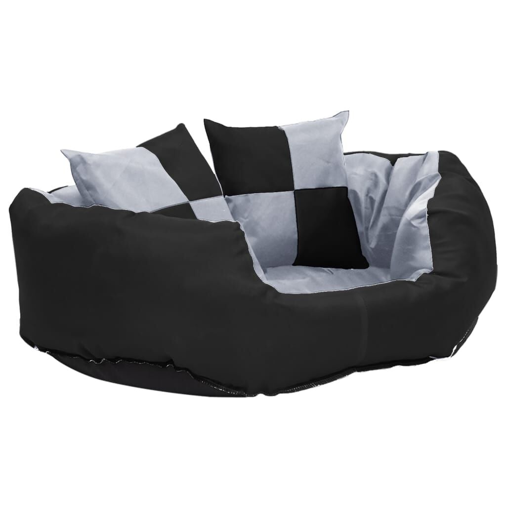 Hondenkussen Omkeerbaar & Wasbaar 65x50x20cm Grijs/Zwart - 28% Korting!