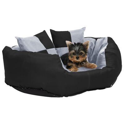 Hondenkussen Omkeerbaar & Wasbaar 65x50x20cm Grijs/Zwart - 28% Korting!