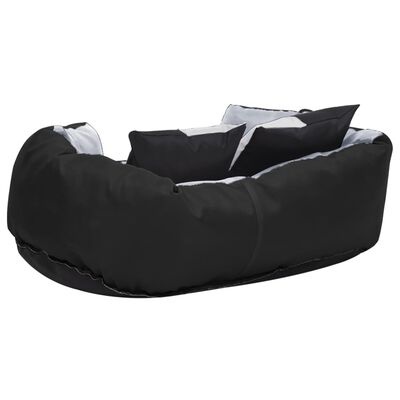 Hondenkussen Omkeerbaar & Wasbaar 65x50x20cm Grijs/Zwart - 28% Korting!
