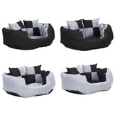 Hondenkussen Omkeerbaar & Wasbaar 65x50x20cm Grijs/Zwart - 28% Korting!