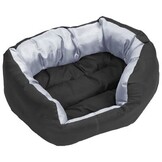 Hondenkussen Omkeerbaar & Wasbaar 65x50x20cm Grijs/Zwart - 28% Korting!